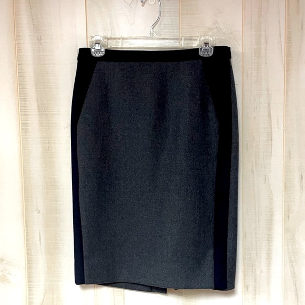 J. Crew Gray Navy Wool No. 2 Pencil Skirt Sz 0